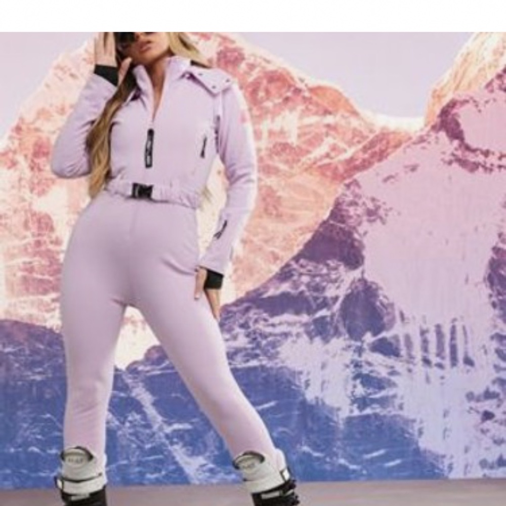 ASOS ski suit - belted, beautiful pink worn once!